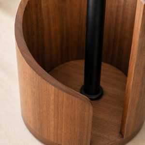 Porte-serviettes en papier autoportant en bois noir mat, design moderne et minimaliste brun foncé, boîtes à mouchoirs lavables au lave-vaisselle - Product Image 6