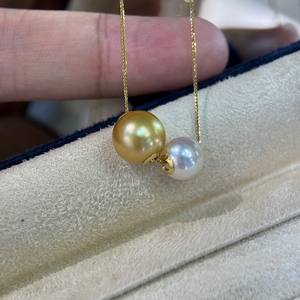 Collar de Perlas Doradas Nanyang, Estilo Estrella, Colgante de Oro de 18K, Cadena Versátil para Clavícula, Collar de Perlas Dobles Gruesas - Product Image 4