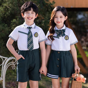 Uniforme d'été pour enfants de maternelle, école primaire et collège, blanc, polyester/coton, unisexe, fabriqué par DHL - Product Image 2