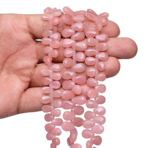 Perles de quartz AAA+ lisses en forme de poire de 8 mm à 12 mm, perles de quartz naturel pêche-guava, pierres semi-précieuses en vrac pour la fabrication de bijoux - Product Image 2