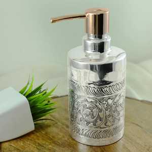 Antique Hammered Gold Brass Soap Dispenser Vintage Textured Metal Liquid Hand Soap Pump Bottle for Hotel Bathroom <b>Vanity</b> - Product Image 5
