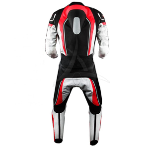 Traje de Motociclismo de Cuero para Hombre, Manga Larga, Color Negro, Blanco y Rojo, Bloques de Color, Transpirable, Equipo de Protección para Todas las Estaciones - Product Image 6