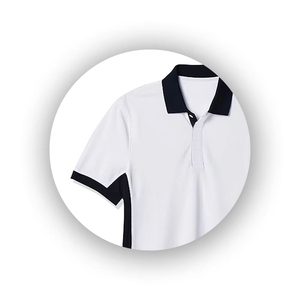 Polo Dry Fit personnalisé pour hommes, vêtements de sport à panneaux contrastés, tee-shirt d'entraînement à manches courtes, respirant, à séchage rapide, polo athlétique blanc - Product Image 4