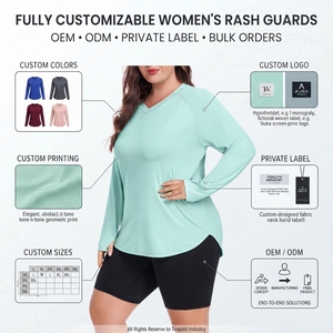 Custom <b>Women</b> Plus Size Adults Rash Guard Long Sleeve UPF50+ <b>Swim</b> <b>Shirt</b> Sportswear OEM ODM - Product Image 5