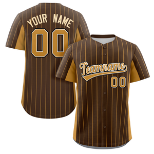 Maillot de baseball personnalisé noir et rose à rayures fines, uniforme d'équipe boutonné, sublimé, en polyester anti-humidité, chemise de sport OEM - Product Image 3