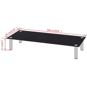 Supporto per TV in vetro nero 39.4 "x 13.8" x 6.7 "con Design elegante - Product Image 4