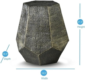 Steve Silver Donato End <b>Table</b> Hand Stamped Iron <b>Side</b> <b>Table</b> Antique <b>Gold</b> Finish Modern Accent <b>Table</b> Fully Assembled Living Room - Product Image 4