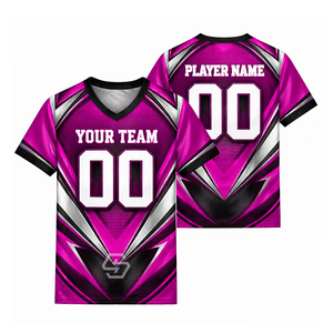 Nouveau maillot de football personnalisé à sublimation, col en V, 100% polyester, unisexe adulte, respirant, manches courtes, nom de l'équipe, taille plus - Product Image 4