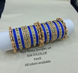 PADMAWATI <b>BANGLES</b> PRIVATE LIMITED High Quality Luxury Tungsten <b>Gold</b> Plated Multi Color Women's <b>Bangles</b> <b>Set</b> Engagement Gift - Product Image 1