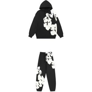 Gothic foam printed loose hoodie Y2K jogging pants hip-hop <b>set</b> street retro sweatshirt sweatpants two-piece <b>set</b> - Product Image 1