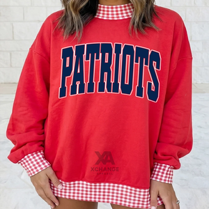 Sudadera Oversize Personalizada para Mujer con Cuello Alto, Parche de Gingham Bordado en la Parte Delantera, Forro Polar de Algodón, Transpirable, de Secado Rápido y Ecológica - Product Image 5
