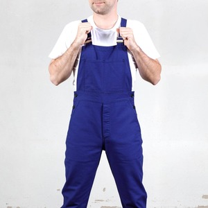Unisex Blue Breathable Work <b>Overalls</b> Bib Pants Durable Industrial Coveralls Adjustable Strap Mechanic Cotton/Polyester/Canvas - Product Image 4