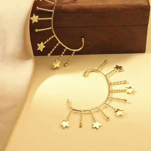 Gold Plated Star <b>Cuff</b> <b>Earrings</b> Women's Bohemia Style Party Jewelry Alloy Fashion <b>Earrings</b> - Product Image 2