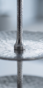 Multi Functional 3 Layer Silver Metal Cake Stand Round Hammered Serving Tray Ball Finial Handle Pastry Display Stand - Product Image 4