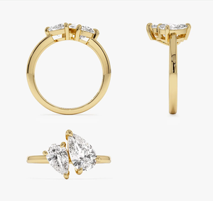 Anillo de Compromiso de Oro Amarillo de 14K con Diamante Cultivado en Laboratorio con Corte de Pera Vintage, Certificado por IGI, para Aniversario - Product Image 4