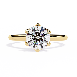 Anillo de Oro Sólido de 14K con Diamante Cultivado en Laboratorio de Corte Redondo de 1.5CT, Certificado por IGI, para Boda, Compromiso o Aniversario, Diseño de Moda - Product Image 1