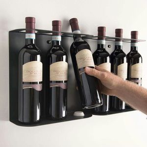 Modern <b>Wall</b> Mounted Metal <b>Wine</b> <b>Rack</b> Storage Shelf Industrial Style <b>Wine</b> Bottle Holder for Home Bar Decor - Product Image 2