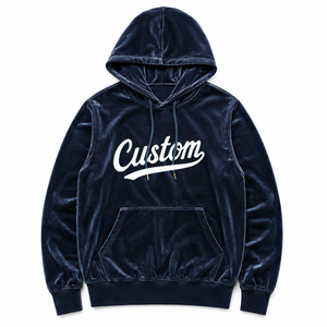 Custom Solid Printed <b>Velvet</b> <b>Hoodie</b> Unisex Casual Sweatshirt with Front Logo Pocket Design Regular Fit Autumn Wear - Product Image 1