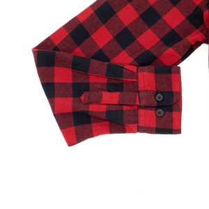 เสื้อเชิ้ตผ้าแฟลนเนลลำลองสำหรับผู้ชาย-ผ้าฝ้ายออร์แกนิค 100% ป้องกันรอยยับ ระบายอากาศได้ดี ย้อมเส้นด้ายแบบยั่งยืน ลายสก็อต แขนยาว - Product Image 4