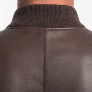 Blouson en cuir pour homme personnalisé, blouson en cuir véritable côtelé pour homme, style streetwear, blouson en cuir pour homme - Product Image 5