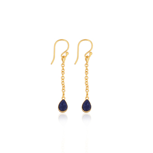 Natural Brass Gold Plated <b>Hook</b> Handmade Drop <b>Earrings</b> for Women Jewelry - Product Image 1