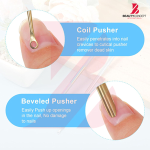 Outil professionnel de qualité supérieure pour éliminer les points noirs, en or et argent, double extrémité, pousse-cuticules pour usage en salon - Product Image 4