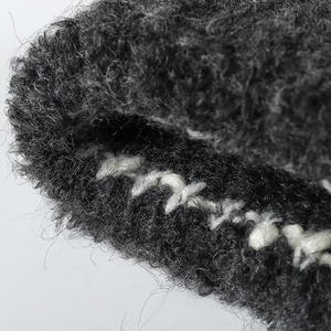 Red Knitted Beanie <b>Hat</b> with White Striped Pattern Unisex Adult Winter <b>Hat</b> Casual Style Handmade Acrylic <b>Warm</b> Cap 56-58CM - Product Image 6