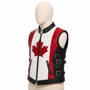 Gilet d'été en cuir véritable pour homme, sans manches, boutonné, avec ceinture, vêtement d'extérieur décontracté, style streetwear - Product Image 4