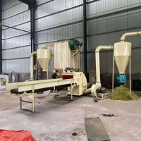 Broyeur de paille à alimentation forcée, équipement agricole de broyage de biomasse, broyeur de déchets de bois à alimentation automatique par convoyeur