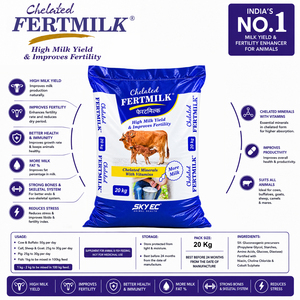 FertMilk, complément alimentaire chélaté de vitamines et de minéraux pour bovins, favorisant la production de lait, la graisse, le SNF et la croissance. |   Emballage : 20 kg - Product Image 3