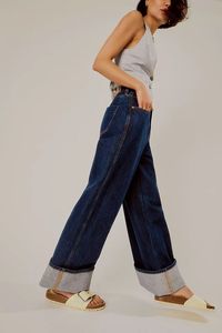 High Waist Wide Leg Denim Pants Women Loose Full Length Stonewashed Cotton Casual Jeans Spring Style - Product Image 4