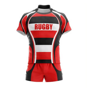 Uniformes de Rugby al Por Mayor de Fábrica, Malla Transpirable de Alta Resistencia, Poliéster, Manga Corta, para Equipos Escolares, Clubes y Academias, Ajuste Personalizado - Product Image 1