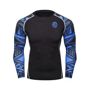Short unisexe personnalisé sublimé Compression Gym chemises à manches longues BJJ Rashguard MMA Logo personnalisé Lycra tissu pour hommes Rash Guard - Product Image 1
