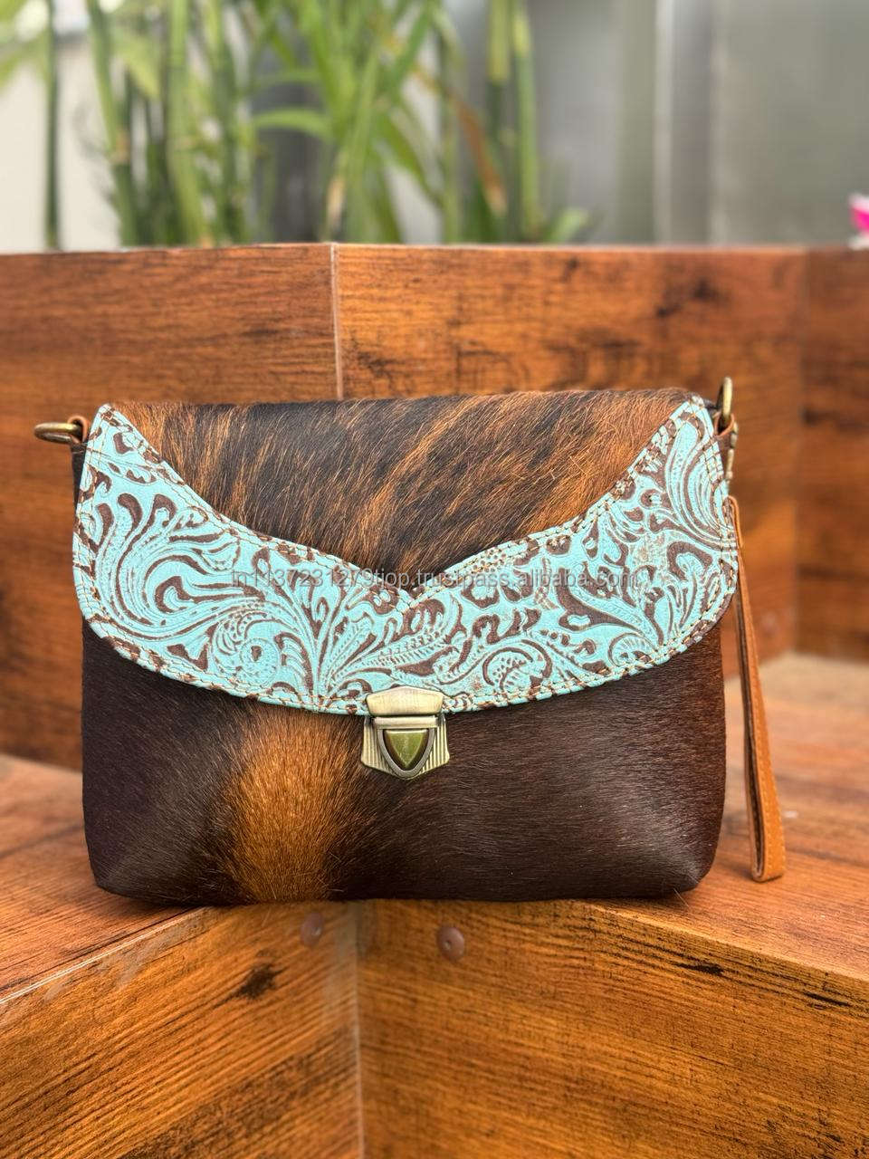 Brown with Turquoise Print