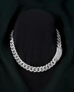 Cadena Cubana VVS1 de Moissanita, Plata de Ley 925 con Toque de Oro Blanco, Cadena Hecha a Mano Estilo Hip Hop para Hombre - Product Image 3