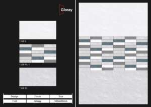 Azulejos de porcelana brillante contemporáneos de 30x60 cm (300x600 mm) diseñados para paredes y suelos interiores refinados con una resistencia duradera. - Product Image 5