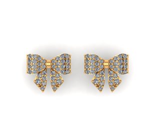 Pendientes de lujo para mujer en oro y plata, acabado en oro amarillo, blanco y rosa, diseño de piedra redonda, moissanita, CVD, CZ, 1.00 quilates, VVS2, D, VS1, joyería. - Product Image 1