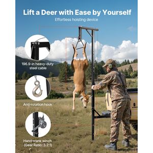 "600 Lbs Electric <b>Hoist</b> with 2 Inch Receiver 360 Degree Swivel Shaft & Hunting Deer <b>Hoist</b> Capability" - Product Image 3