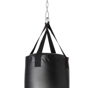 Sac de boxe d'entraînement en similicuir noir avec remplissage de sable, durable pour la pratique du punching pour adultes - Product Image 4