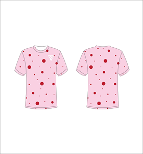 Camiseta de Hombre con Estampado de Lunares Rosas, Manga Corta, Cuello Redondo, Corte Regular Informal, 100% Poliéster, Tejido Transpirable - Product Image 1