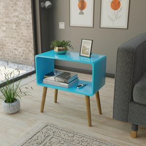 Retro Bookcase Nightstand, End <b>Table</b>, Bed <b>Side</b> <b>Table</b> for <b>Small</b> Spaces Magazine Stand with Storage Engineered Wood - Product Image 1