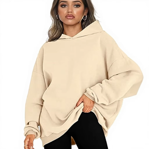 Sudaderas con Capucha Extra Grandes Personalizadas con Bordado, Sudaderas con Capucha de Felpa de Alta Calidad para Mujer, Sudadera con Capucha Deportiva con Hombros Caídos - Product Image 1