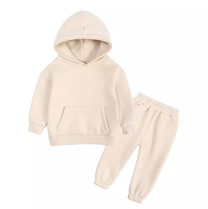 Baby Girls <b>Pink</b> Hooded <b>Tracksuit</b> Solid Color Full Sleeve Casual Loose Fit 100% Cotton Midweight Autumn Wear With Side Pockets - Product Image 2