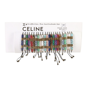 Pulseras de piedra redondas, juego de 24 piezas, estilo bohemio para mujer, accesorio de joyería de regalo - Product Image 2