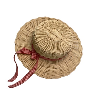 Vente en gros Meilleur prix Chapeau tissé à la main en rotin naturel Jouet mural polyvalent ou cadeau de Noël - Product Image 1