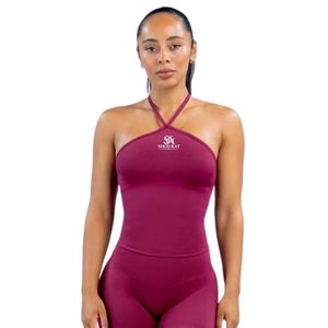 <b>Women</b> <b>Burgundy</b> Fitted Sleeveless Tank <b>Top</b> Casual Slim Fit Fashion Activewear Basic Daily Wear Apparel Wholesale Clothing - Product Image 1