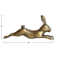 ZAHID EXPORTS Figurine de lapin sculptée à la main en laiton de qualité export, sculpture 3D, élégant accent décoratif, luxe haut de gamme pour la maison