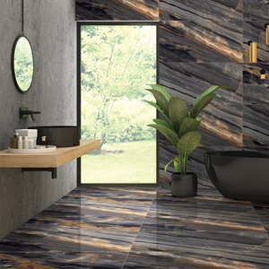 Carreaux de sol en porcelaine brillants bleu et blanc mélangés, très demandés, 600x1200x9mm, surface polie, résistants au feu, qualité AAA, isolation thermique - Product Image 1