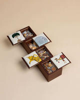 Boîte à chocolat multifonctionnelle en bois massif sculpté sur le thème des fées, avec tiroir coulissant, en tissu et papier, pour cadeaux alimentaires, EXOTIQUE