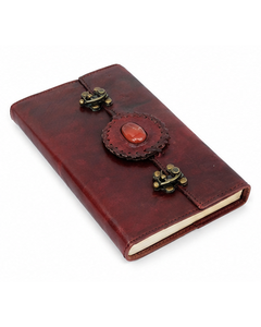 Leather Bound Journal Notebook <b>Lock</b> Closure Travel <b>Diary</b> Writing Sketchbook Classic Leather Journal Notebook Gemstone Closure - Product Image 1